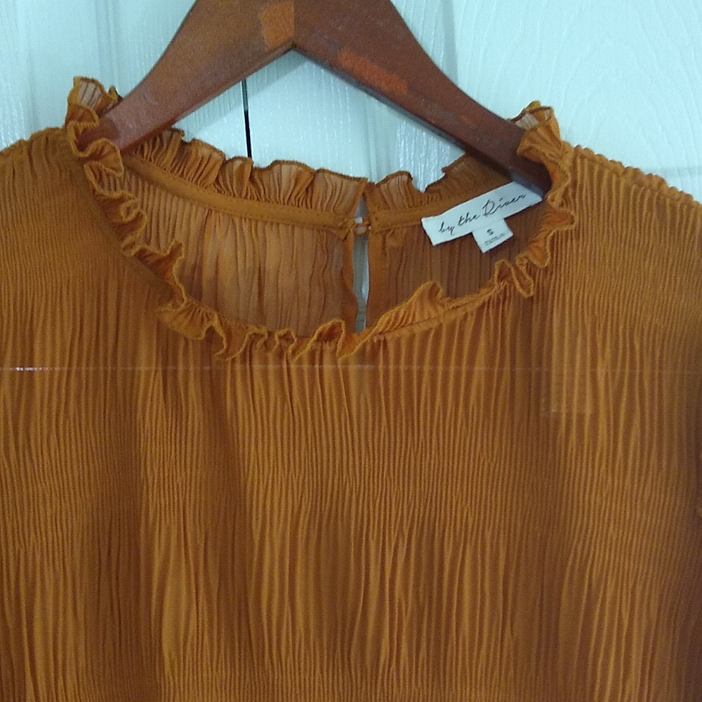 Beautiful Fall shir ruffles shirt top size small - Picture 6 of 8